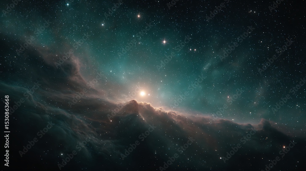 Fototapeta premium Deep space night stars glow