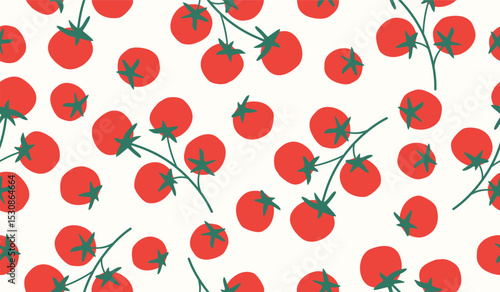 Cute tomato pattern background vector design