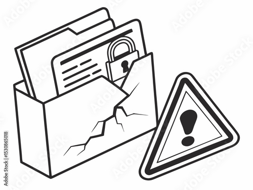 Professional Flat Minimal Icon Of A Broken File Document With Icon