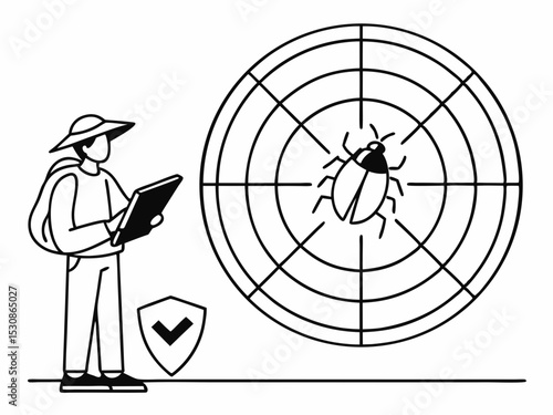 Professional Minimalist Vector Of Antivirus Radar Circle Scann Vector