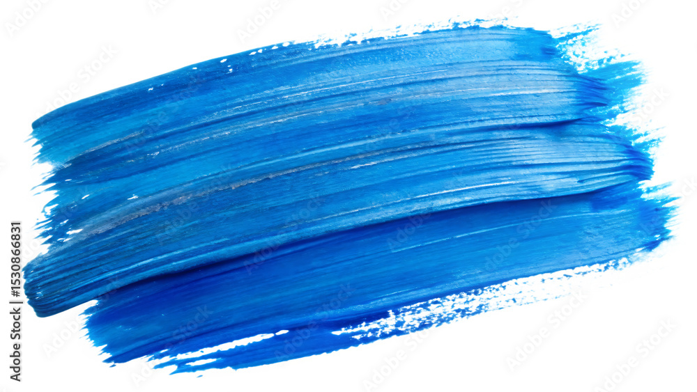 Fototapeta premium hand painted stroke of blue paint brush isolated on white background PNG