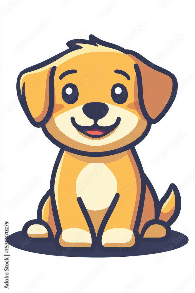 Cute Cartoon Puppy Illustration. A cute cartoon illustration of a smiling puppy, perfect for t-shirts or other merchandise. Cute Cartoon Puppy Illustration. A cute cartoon illustration of a smiling puppy, perfect for t-shirts or other merchandise.