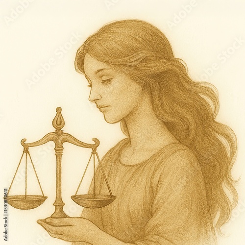 天秤座のイラスト｜Libra Zodiac Sign Illustration