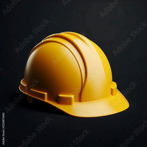 Engineering Helmet on Black Background – Safety and Industry Concept