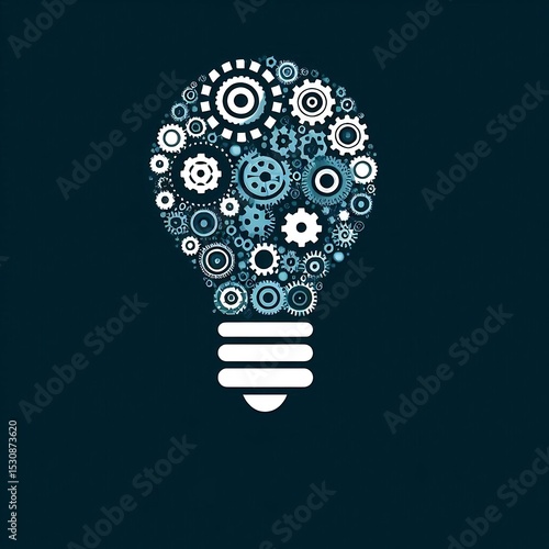 Mechanical Lightbulb Outline – Engineering Knowledge Symbol
