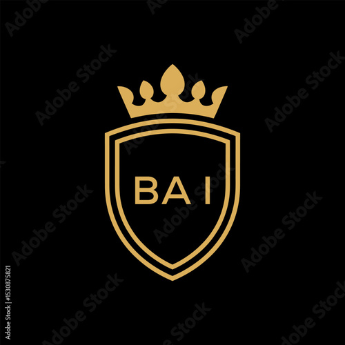 Initial BAI Letter Linked Logo for business and company identity. Modern BAI Letter Logo Vector Template with modern trendy golden logo.
