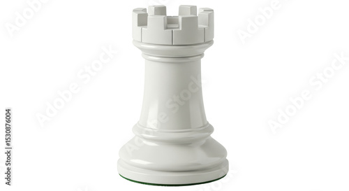 Photos Isolated white rook chess piece