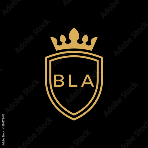 "Luxury Royal Shield Logo with Crown and BLA Lettermark – Premium Monogram Design for Branding and Identity"	
