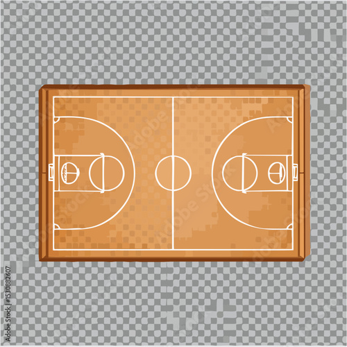 上から見たバスケットコートのベクター素材