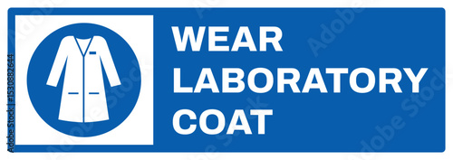 mandatory safety signs v2 uppercase text_wear laboratory coat landscape size 1/2 a4,a3,a2,a1	
