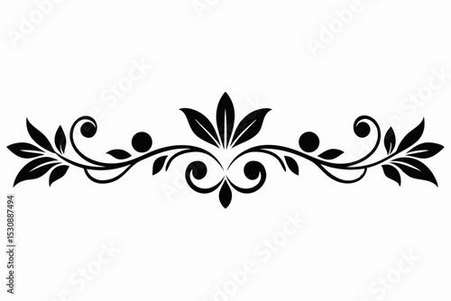 illustration, vector, border - frame, ornate, outline, design element, symbol, single line, calligraphy, cut out, doodle, filigree, horizontal, separation, dividing, scribble, heart shape, decoration,