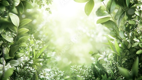 Sunlight Filtering Through Lush Green Leaves in Nature Photography