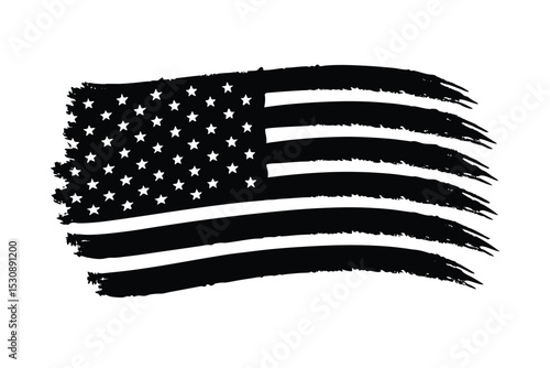 American flag brush strokes patriotic vector art illustration