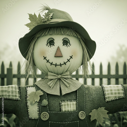 Friendly Autumn Scarecrow i...