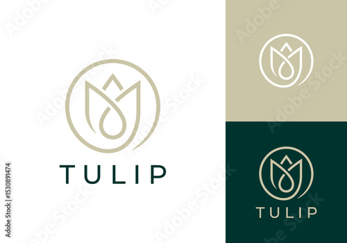 flower lotus luxury spa beauty logo design concept