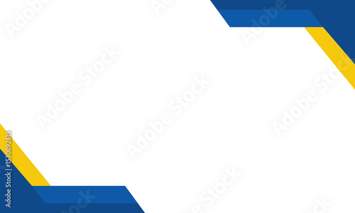Modern geometric background with dynamic blue and yellow shapes on a white canvas. Ideal for business templates, corporate presentations, banners, flyers, or digital design purposes.