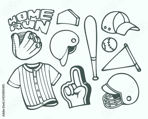 Handdrawn Baseball Doodle