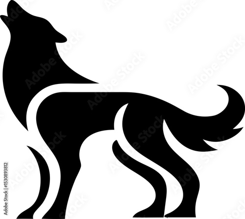 Flat wild animal logo  jackal, fox, and wolf icon for broad design uses.