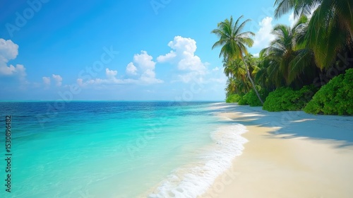 Wallpaper Mural tropical, beach ,palm trees Torontodigital.ca