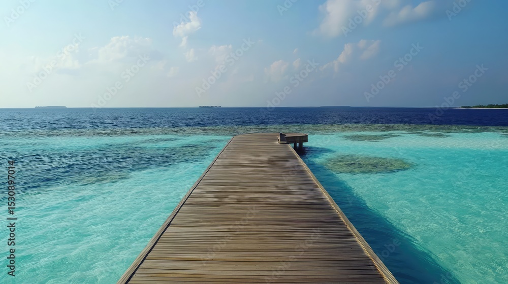 Fototapeta premium wooden , pier , tropical, beach