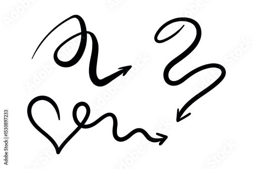 Business element icon in doodle style, arrow, infographic. Isolated vector illustration design. Hand drown business icon. Business idea concept.