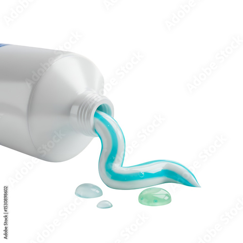 Toothpaste Squeezing Out of Tube, Ready for Use