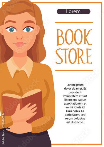 Books flyers. Flat vector clipart, illustration with isolated background.