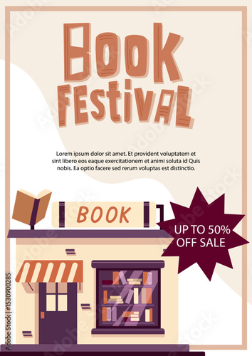 Books flyers. Flat vector clipart, illustration with isolated background.