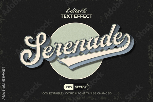 Serenade Editable Text Effect Retro Vintage Style.