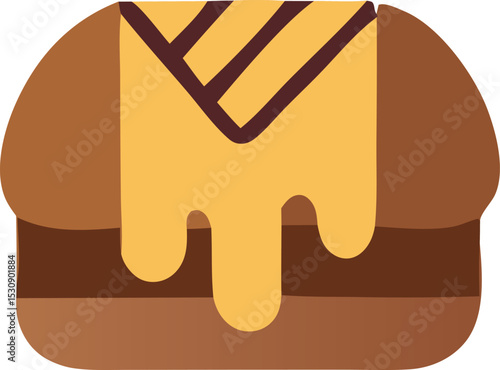 A delicious illustration of a honey glazed bread or bun