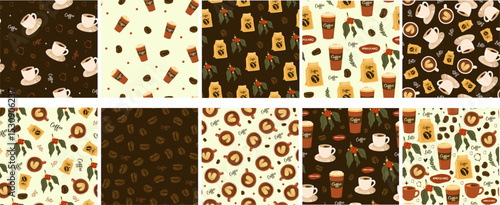 seamless coffee pattern vector format