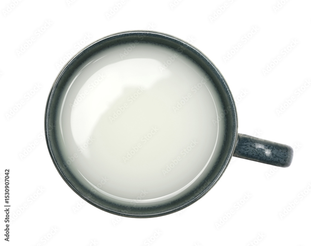 Whey in cup isolated on white, top view Whey in cup isolated on white, top view