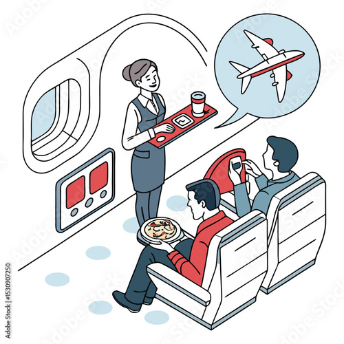 In-Flight Service by Stewardess to Seated Passengers
