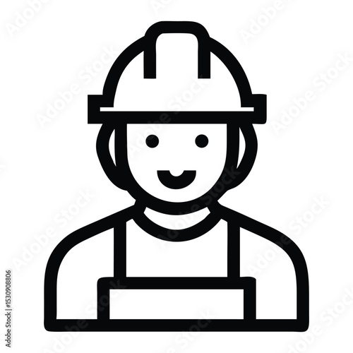vector illustration of a cartoon builder icon