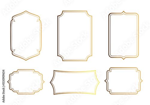 Set of Islamic border frame vector art, elements, icons, and graphics design. Suitable for Islamic festivals, Ramadan design, Eid, and others