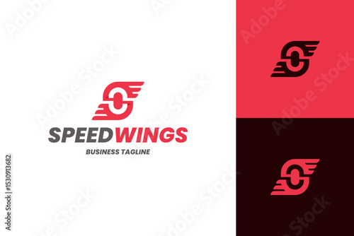 speed wings s letter logo vector