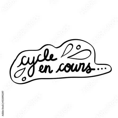 stickers lettrage à la main cycle en cours en line
