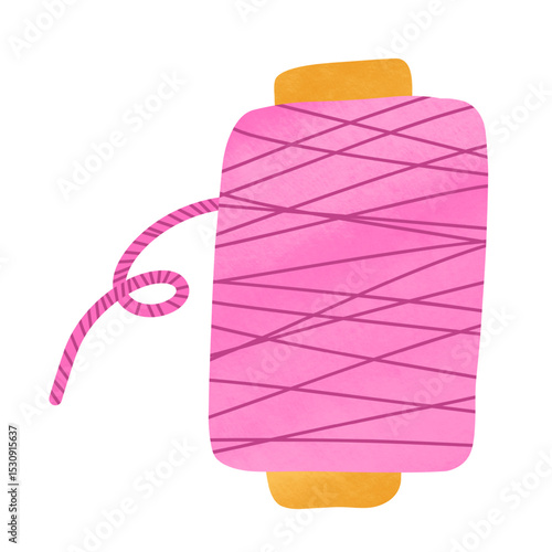 grande pelotte de fil rose