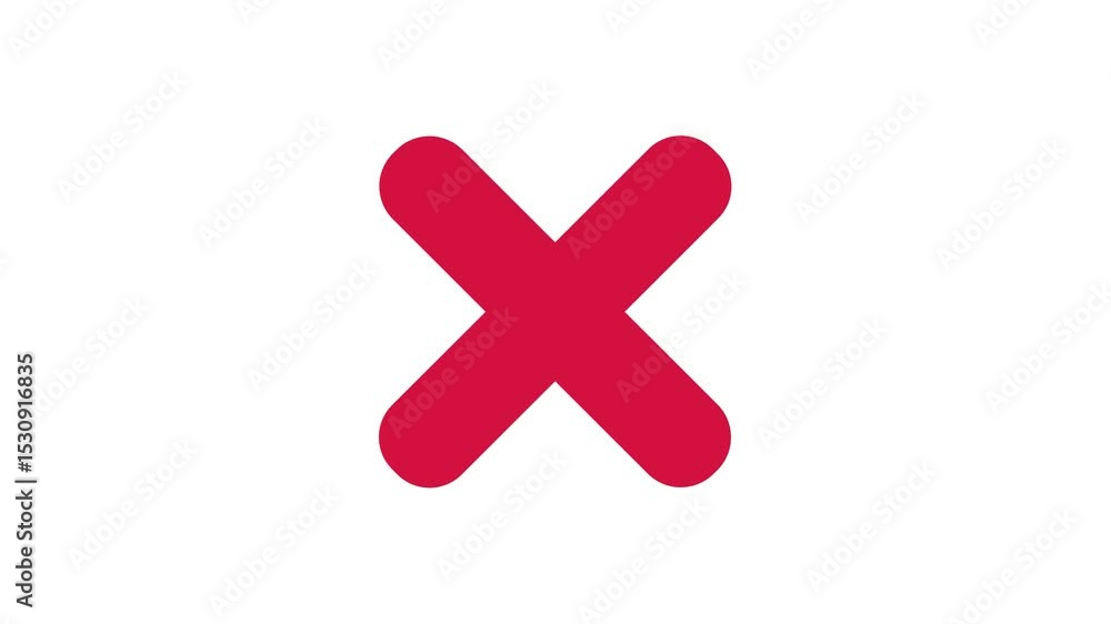 Cross mark, X mark, simple checkbox, tick. Cross mark, X mark, simple checkbox, tick.
