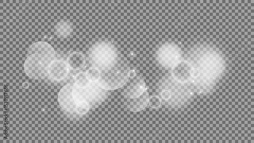 Bokeh circles on transparent background