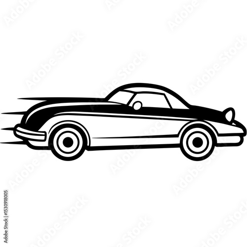 Retro Speedster line art vector