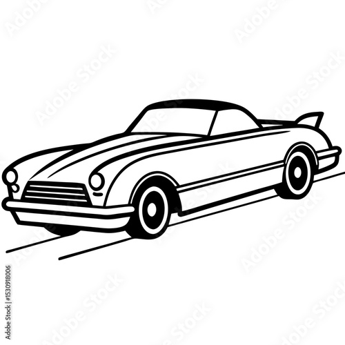 Retro Speedster line art vector