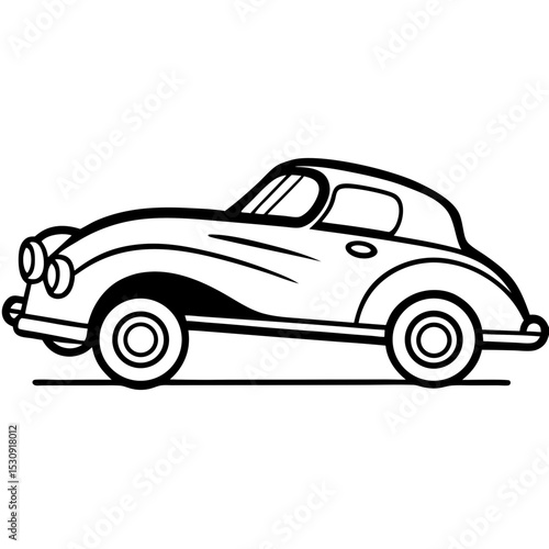 Retro Speedster line art vector