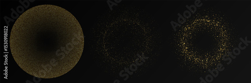 Abstract gold glowing halftone dotted background