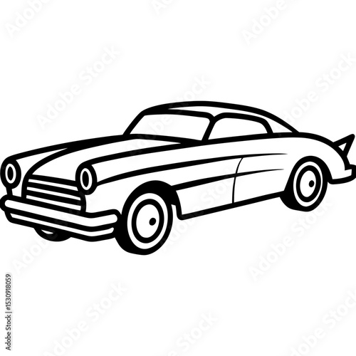 Retro Speedster line art vector