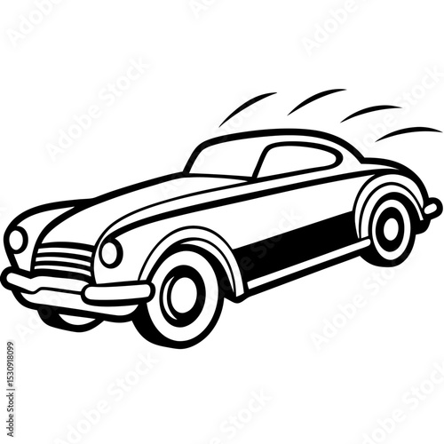 Retro Speedster line art vector