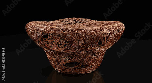Elegant Copper Wire Mesh Design perfect for modern branding projects a stylish logo or unique design element ideal for upscale websites or publications