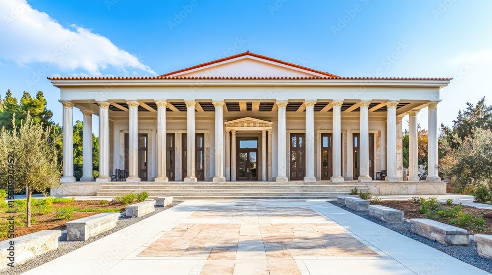 Obraz premium The Majestic New Acropolis Museum in Athens, Greece: A Stunning Example of Neoclassical Architecture