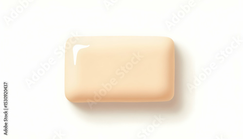 Simple Soap Bar on White Background for Hygiene Concept