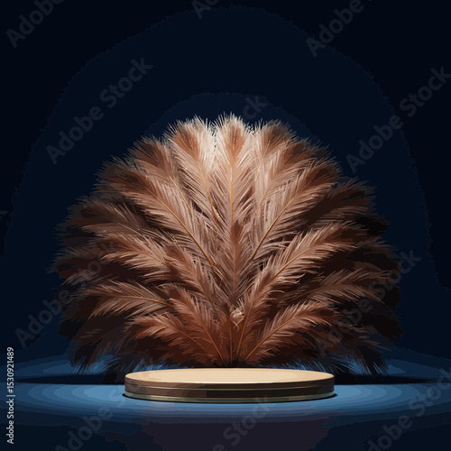 Elegant brown feather design on a dark background ideal for luxury branding projects requiring a sophisticated logo or icon a chic and upscale aesthetic